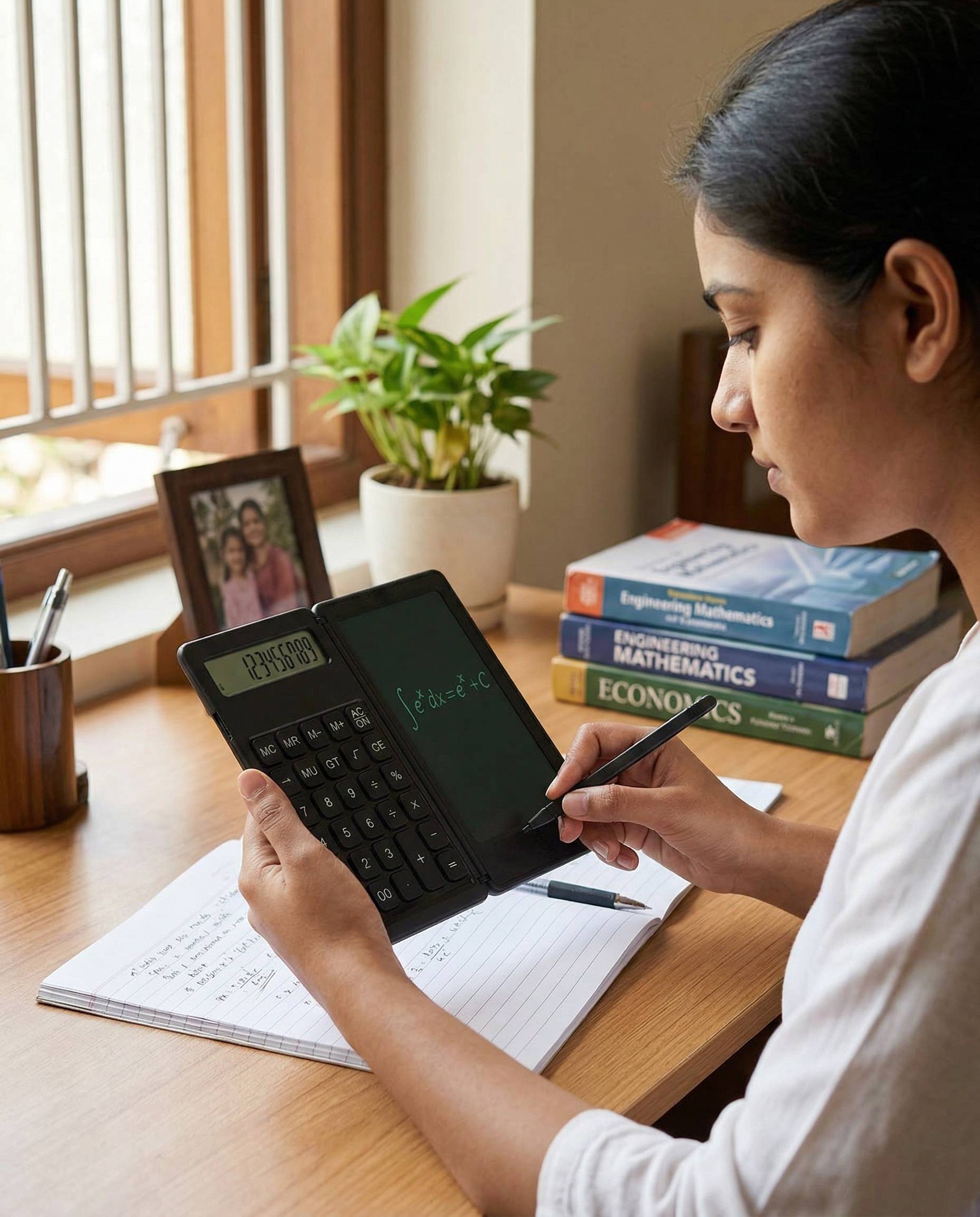 Writing pad in use
